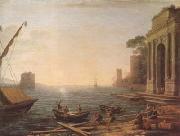 Claude Lorrain Seaport at Sunrise (mk08) oil painting artist